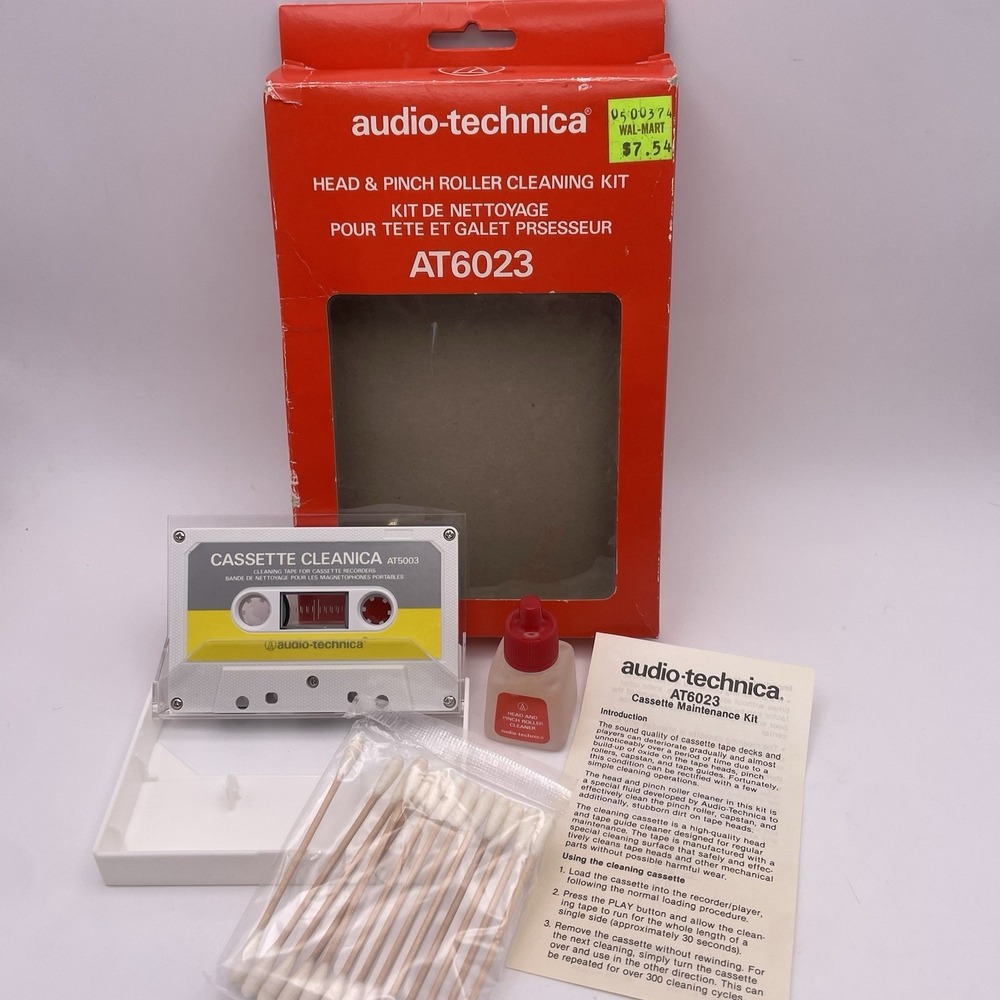 Vtg Cassette Deck Head‎ Guide Capstan Pinch Roller Cleaning Kit 300 Cycles